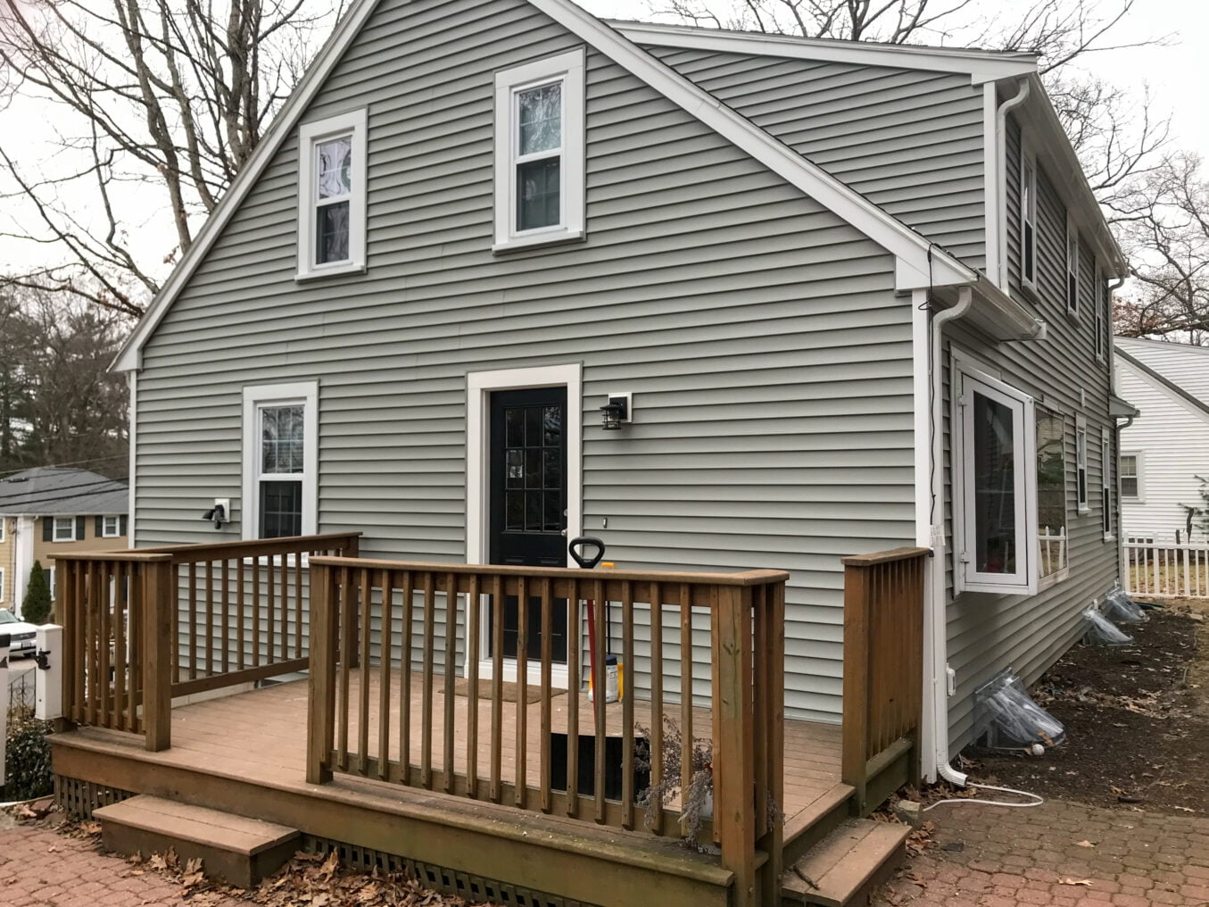 Vynyl siding installed on a home